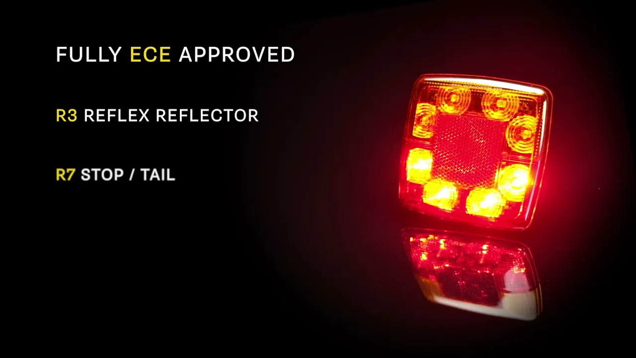 Video: LED compact achterlicht | 12v | 50cm. kabel | 99AR