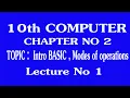 Introduction BASIC language QBASIC GW-BASIC Direct and Indirect mode Class 10 Computer Ch 2