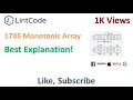 1745 Monotonic Array LintCode Facebook Interview Question Solved In N Log N Time Complexity