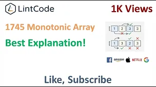 1745 Monotonic Array LintCode Facebook Interview Question Solved In N Log N Time Complexity