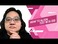 Coding for Beginners CSS Basics How to Align Text
