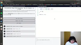 Sum All Numbers In A Range Intermediate Algorithm Scripting Free Code Camp
