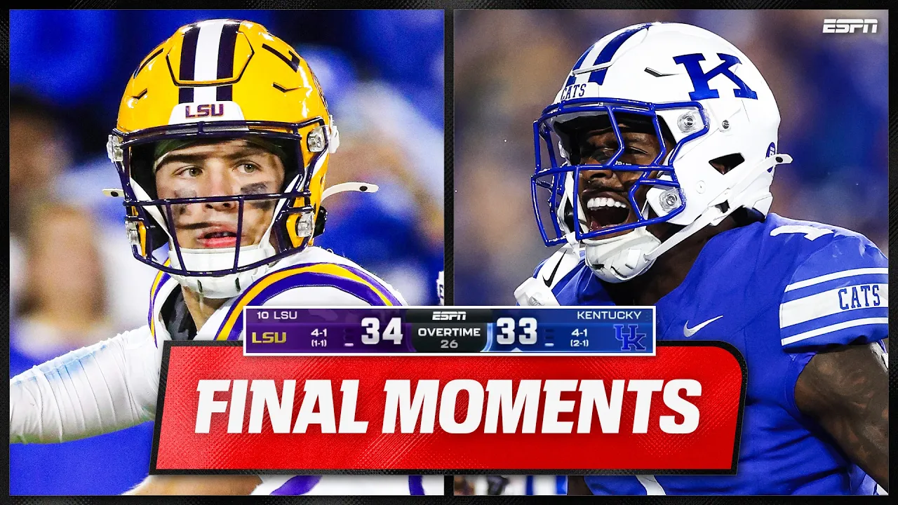 WILD OVERTIME FINISH 🤯 LSU vs. Kentucky FINAL MOMENTS | ESPN College Football