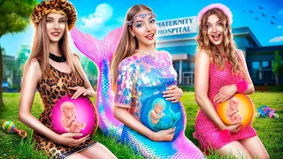 حورية البحر تصبح أما حورية البحر الحامل ضد فتاة حقيقية 