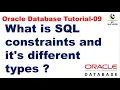 What is SQL constraints and it s different types Oracle Database Tutorial