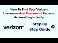 How To Find Your Verizon Username And Password Recover Account Login Easily
