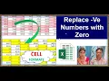 change negative number to zero without changing the value in excel format cell