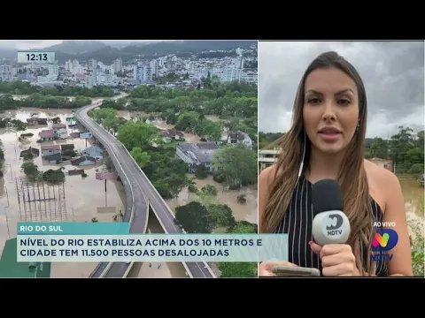 Nível do rio estabiliza acima dos 10 metros e Rio do Sul tem 11.500 pessoas desalojadas