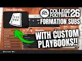 How to set Formation Subs with Custom Playbooks in College Football 26 Dynasty