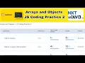 Arrays and Objects JS Coding Practice 2 Answers JavaScript NxtWave CCBP 4 0