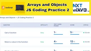 Arrays and Objects JS Coding Practice 2 Answers JavaScript NxtWave CCBP 4 0