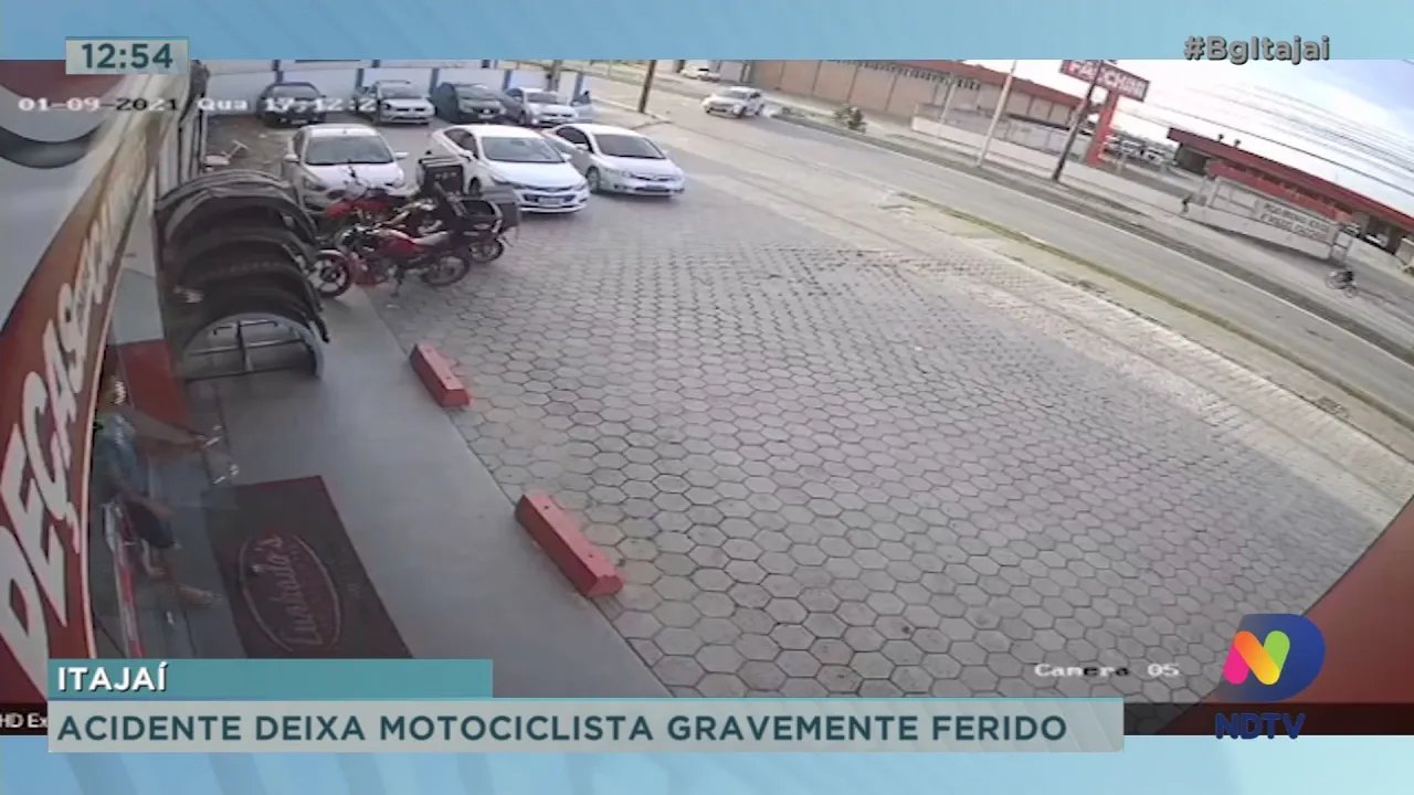 Acidente deixa motociclista gravemente ferido