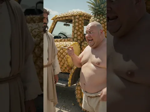 The fat man ate Jesus' truck