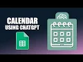 How to make a calendar template in google sheets using ChatGPT