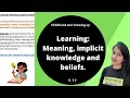 Learning Meaning implicit knowledge and beliefs Childhood and Growing Up