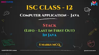 Stack Data Structure ISC Class 12 Computer Applications Java Tutorial
