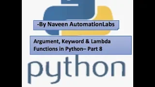 What is Argument Keyword Lambda Functions in Python Part 8