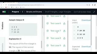 Small Triangles Large triangles in Hackerrank in c Part 3