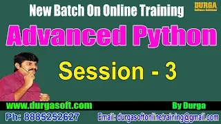Advanced Python Python OOPs Types of Variables and Methods by Durga On 11-07-2018