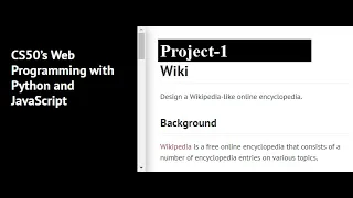 Project-1 Wiki 2020 CS50 Web Programming with Python and JavaScript