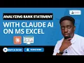 Bank Statement Analysis Incomplete records using Claude AI MS Excel Addin