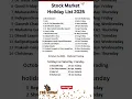 Download Lagu Share Market Holidays in 2025 | NSE BSE Holiday List 2025 | Stock Market Holidays List #stockmarket