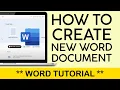 How to Create a New Document on Microsoft Word O365 Online 2024