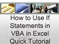 How to Use IF Statements in VBA in Excel Quick Tutorial