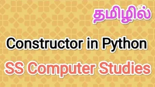Constructor in Python python in tamil