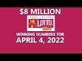 Lotto Texas drawing for April 4 2022 8 000 000 Jackpot