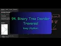 Leetcode 94 Binary Tree Inorder Traversal Easy Python