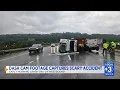 Overturned vehicle on I-24 results in heavy traffic buildup
