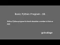 EP 08 Language Python Basic Program I go2collage
