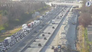 Crash on I-465 tying up traffic