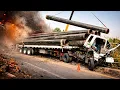 Lagu Iron Pipe Loaded Truck Major Accident 😱 Heavy Iron Pipes Truck Crash Shocks Everyone