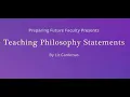 TEACHING PHILOSOPHY STATEMENT
