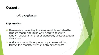 Password generation using Python for voting and eligibility for voting