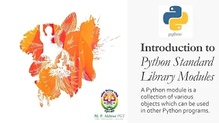 Python Standard Library Modules Chapter 8 Part 2 Unit 1 Class XI Computer Sc 083 Eng