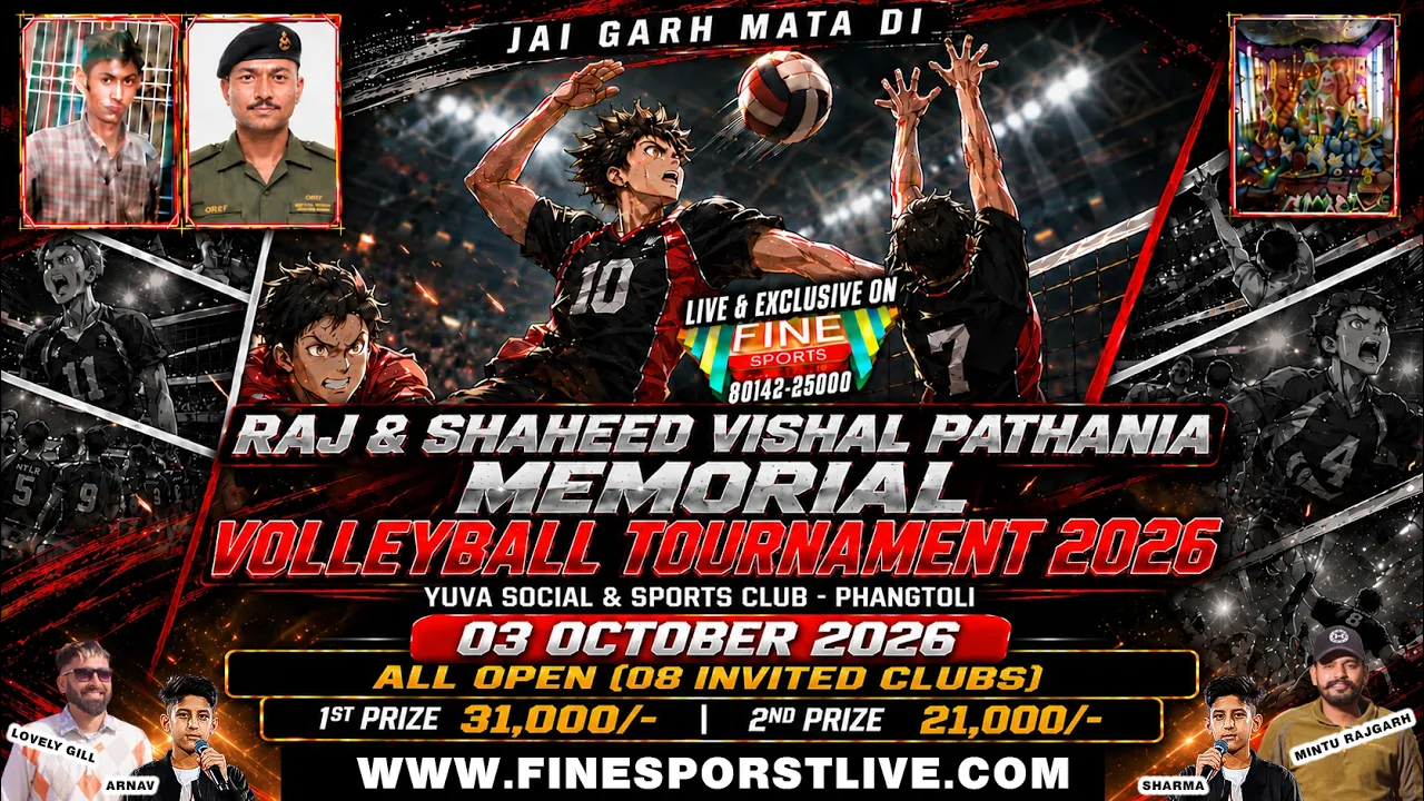 PHANGTOLI (PATHANKOT) || ALL OPEN VOLLEYBALL TOURNAMENT LIVE @FineSportsLive