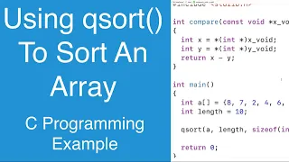 Using qsort To Sort An Array C Programming Example