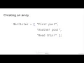 Introduction to PHP Arrays Create an Array and Access its Elements - PHP Tutorial