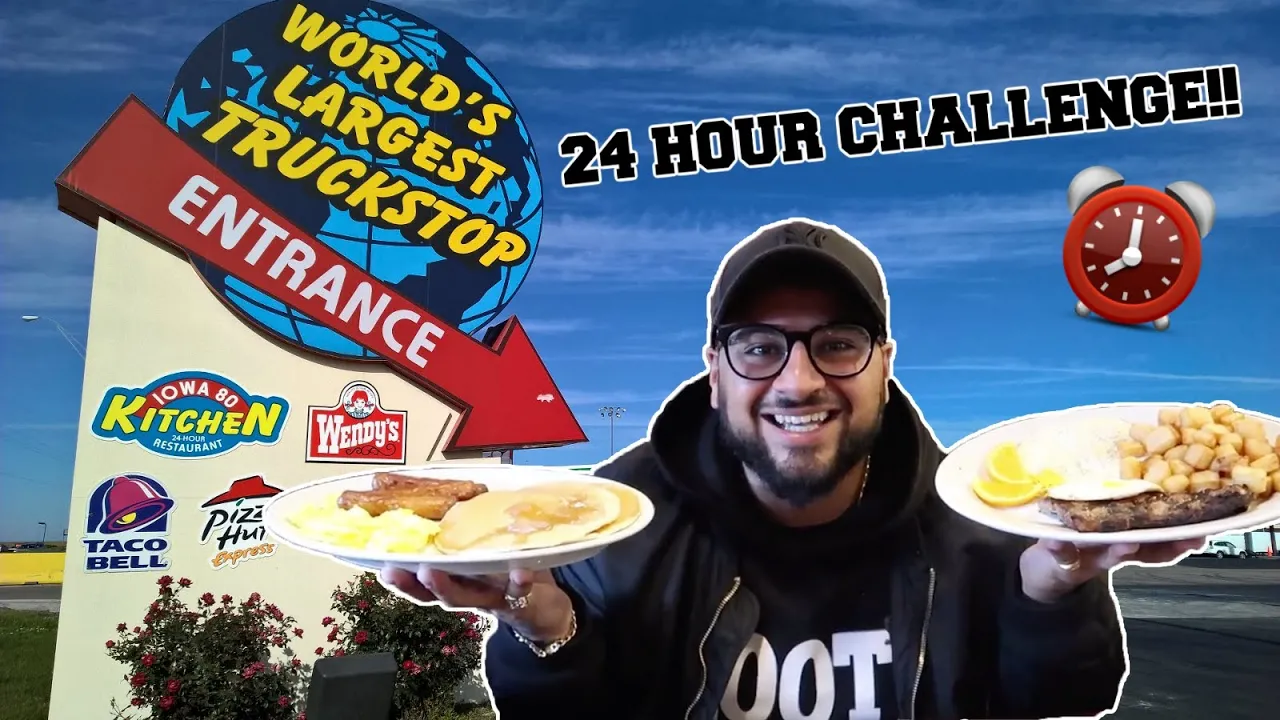 I Only Ate TRUCK STOP FOODS for 24 Hours!! (EPIC FOOD CHALLENGE)