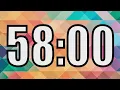 58 minute timer with Colorful backgroun 58 minute countdown with alarm sound at the end
