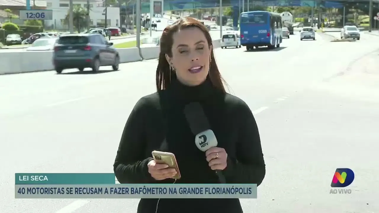 40 motoristas se recusam a fazer bafômetro na Grande Florianópolis