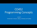 2021 BlueJ Lecture 1 - Classes and Objects