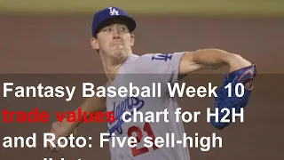 Fantasy Baseball Week 10 trade values chart for H2H and Roto Five sell-high candidates to consider