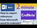 How to export references from Microsoft word to endnote