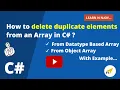 How to delete duplicate elements from an array in C Learn N Njoy