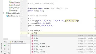 Jacobi Method Implementation using Python
