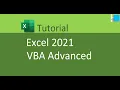 Excel 2021 VBA Advanced Tutorial